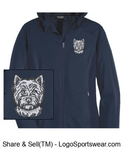 Ladies Hooded Jacket with embroidered Westie Design Zoom